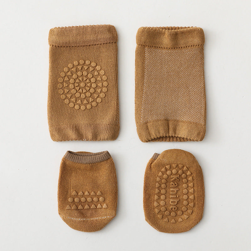 Summer Children'S Knee Pads Floor Socks Set