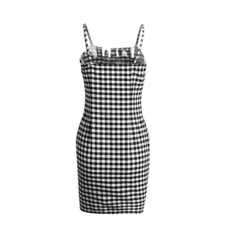 Women'S Plaid Sling Dress