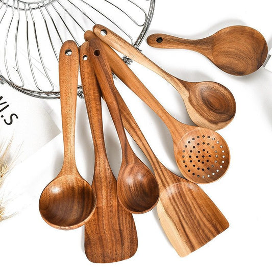 Teak Natural Wood Tableware Spoon Ladle Turner