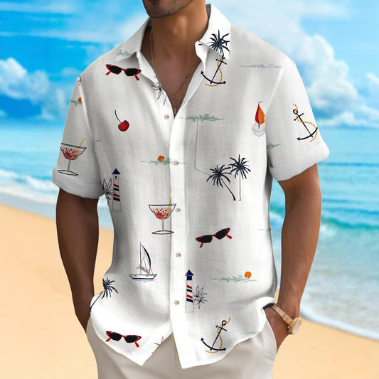 Men'S Hawaiian Digital Printing Shirt