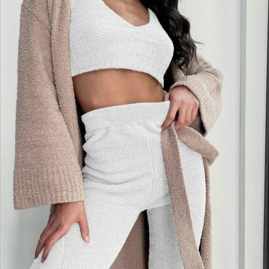 3Pcs Womens Clothing Long Sleeve Crop Tank