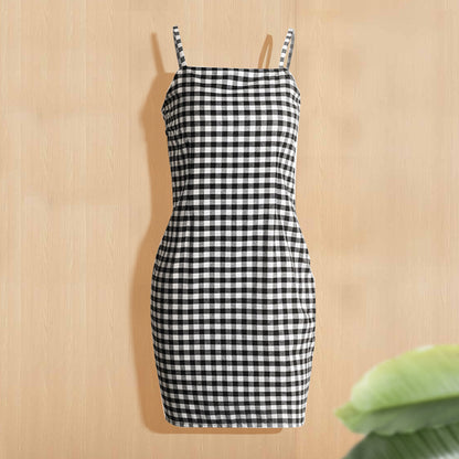 Women'S Plaid Sling Dress