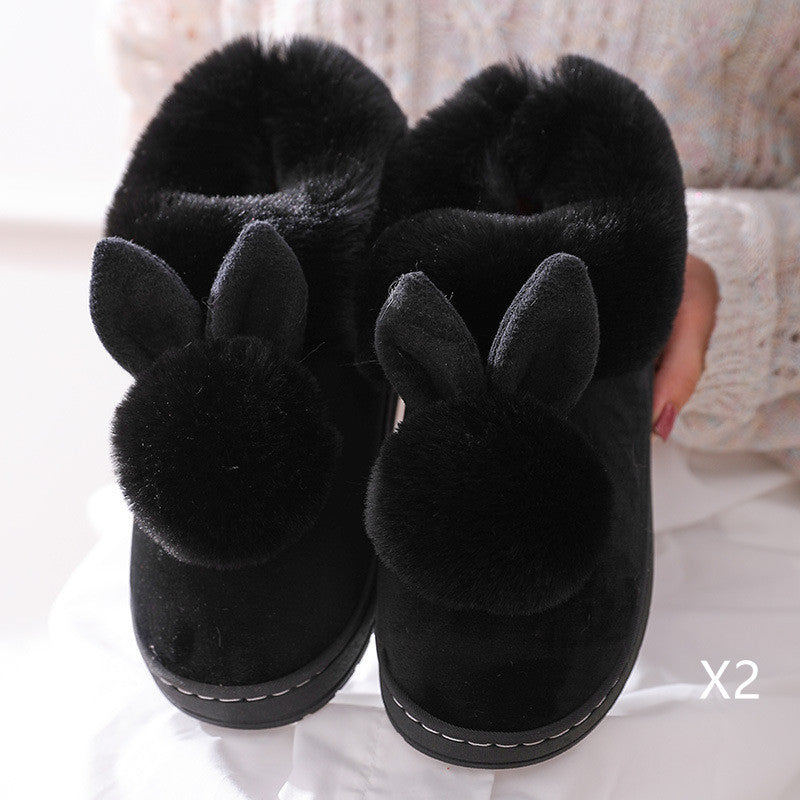 Autumn Cotton Slippers Fur Rabbit Home Warm
