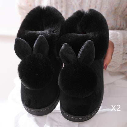 Autumn Cotton Slippers Fur Rabbit Home Warm