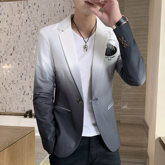 Blazer Male Gradient Suit Jacket Masculino Korean