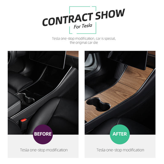 Central Control Film Wood Grain Sticker