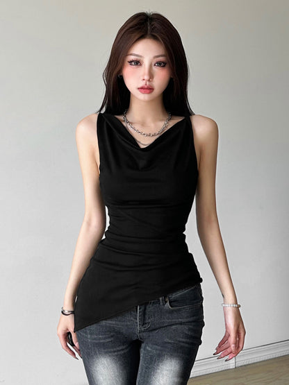 Women'S Multi-Wear Collarbone Thin Shoulder T-Shirt Summer