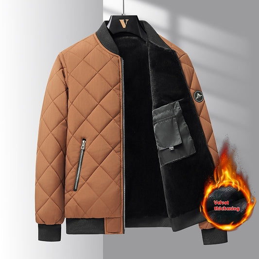 Cotton Coat Thickened Baseball Jacket Casual Solid