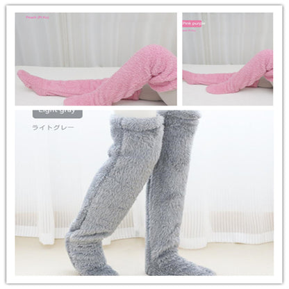 Over Knee High Fuzzy Socks Cold Leg