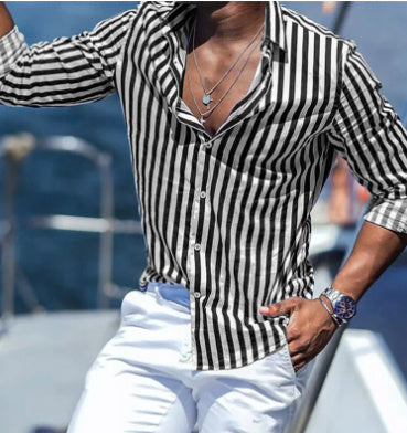 Men'S Fashionable Versatile Printed Casual Shirt