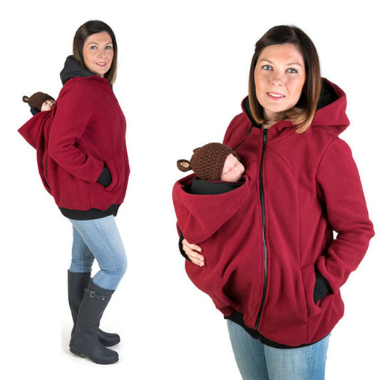 Three-In-One Multi-Functional Mother Kangaroo Sweater Coat