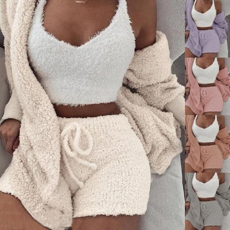 3Pcs Womens Clothing Long Sleeve Crop Tank