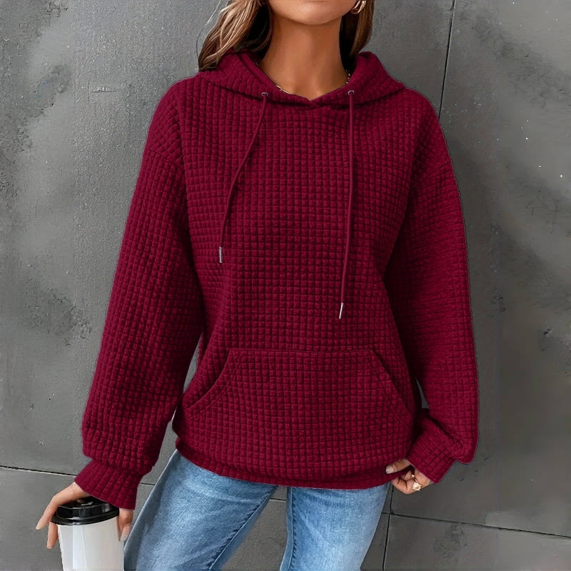 Women'S Loose Fitting Hooded Long Sleeved Sweatshirt