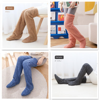 Over Knee High Fuzzy Socks Cold Leg