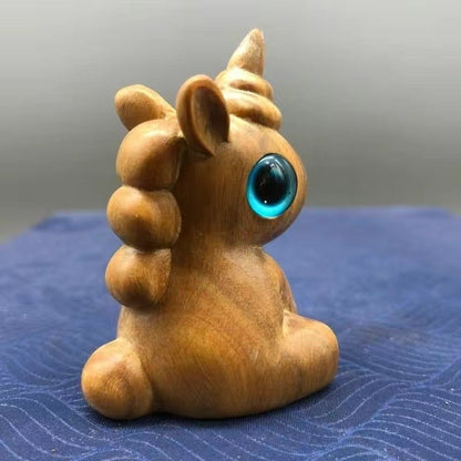 Sandalwood Kitten Ornaments Cute Hippo Mini Wooden