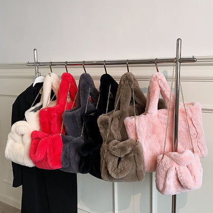 Bags Chain Plush Handbag Totes Shoulder Bag