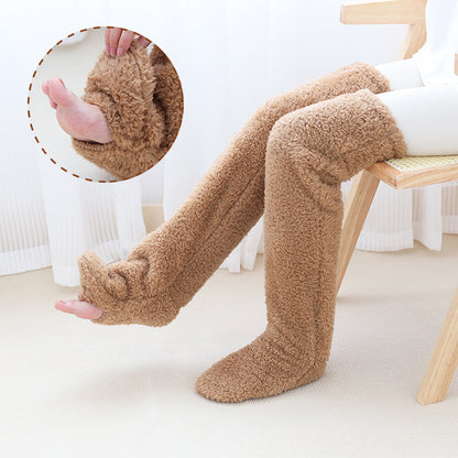 Over Knee High Fuzzy Socks Cold Leg