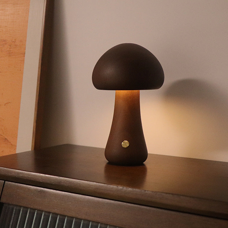Ins Wooden Cute Mushroom Led Night Light