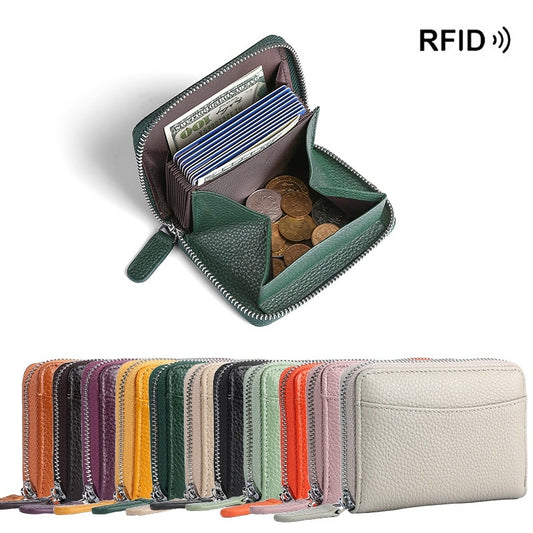 2024 Rfid Genuine Leather Card Wallet Purse