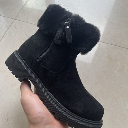 Warm Plush Boots Side-Zipper Snow Boot For