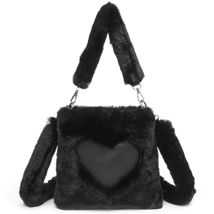 Fluffy Shoulder Bag Top-Handle Bag Female Autumn