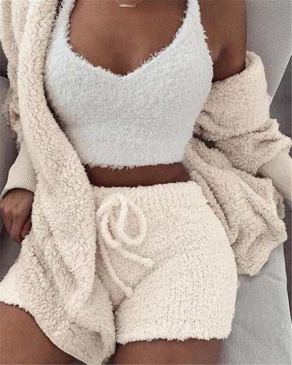 3Pcs Womens Clothing Long Sleeve Crop Tank