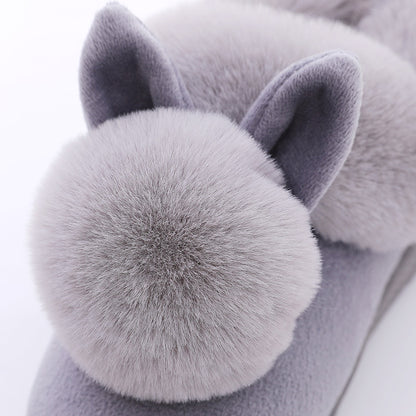 Autumn Cotton Slippers Fur Rabbit Home Warm