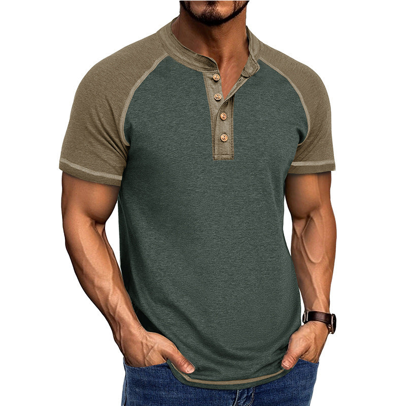 Men'S Short Sleeve European And American Color