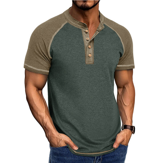 Men'S Short Sleeve European And American Color