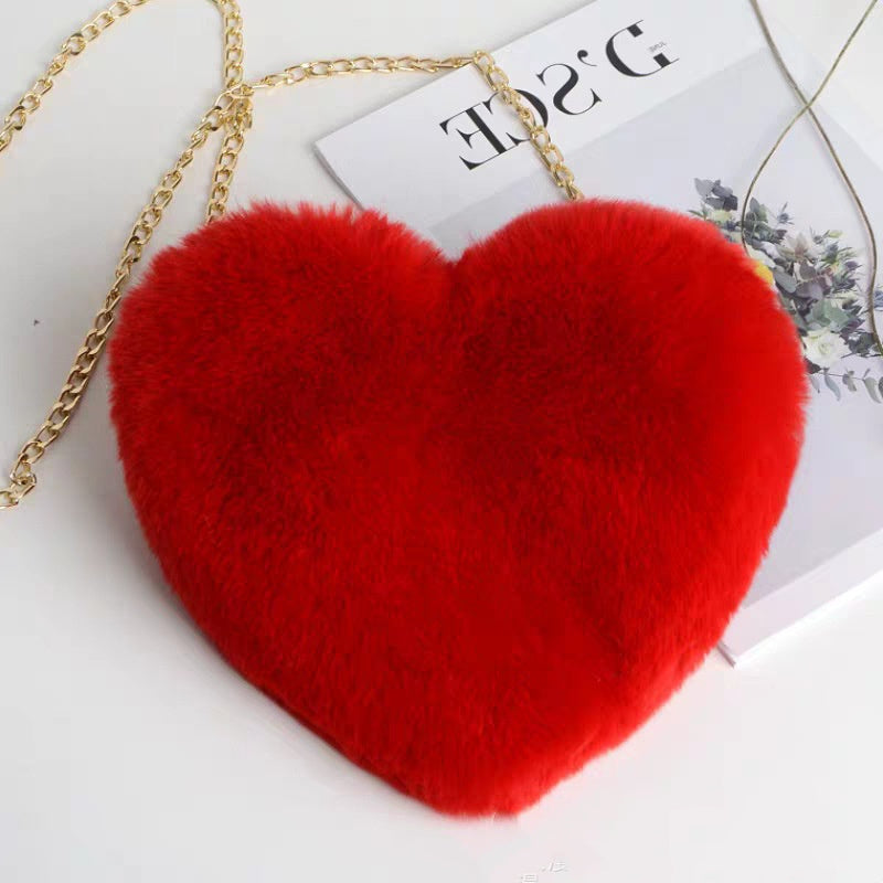 Love Bags For Plush Chain Shoulder Bags