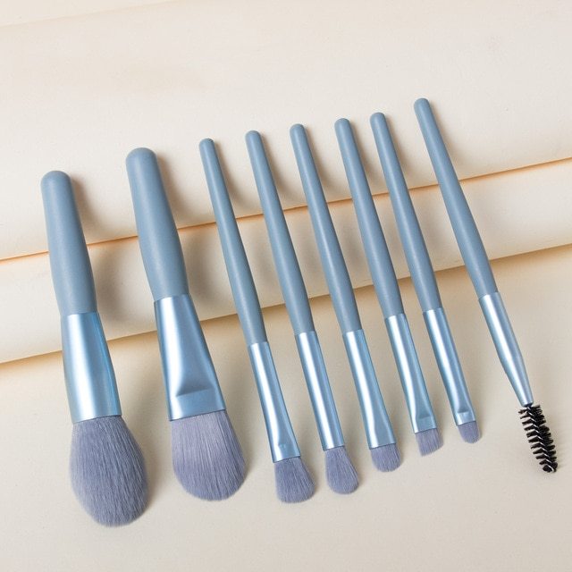 Travel Portable 8 Mini Makeup Brush Beauty