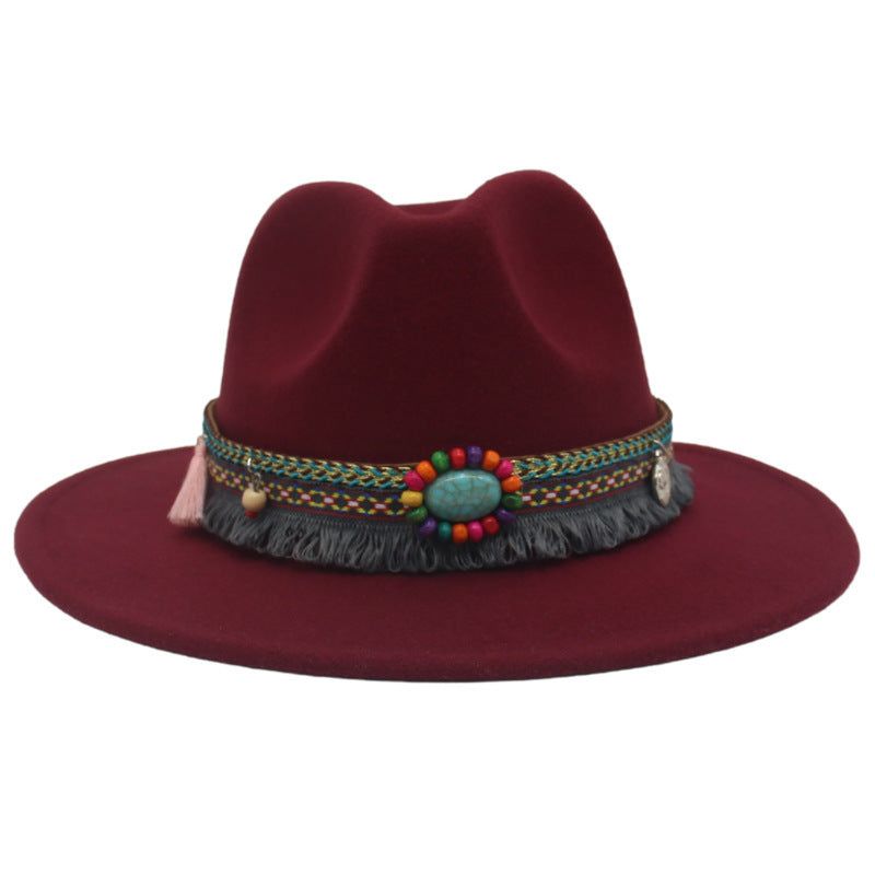 Ethnic Style Western Cowboy Hat Gem Accessories