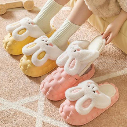 Cute Rabbit Shoes Fuzzy Slippers Detachable Washable