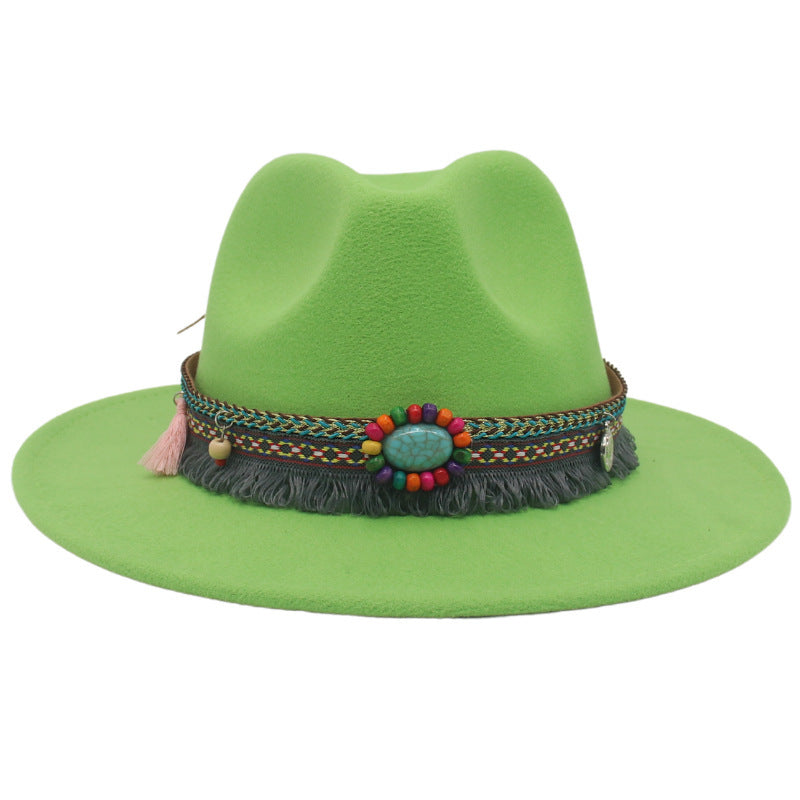 Ethnic Style Western Cowboy Hat Gem Accessories