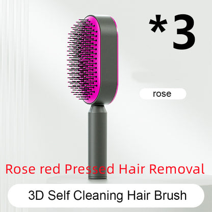 Self Cleaning Hair Brush For One-Key Cleaning