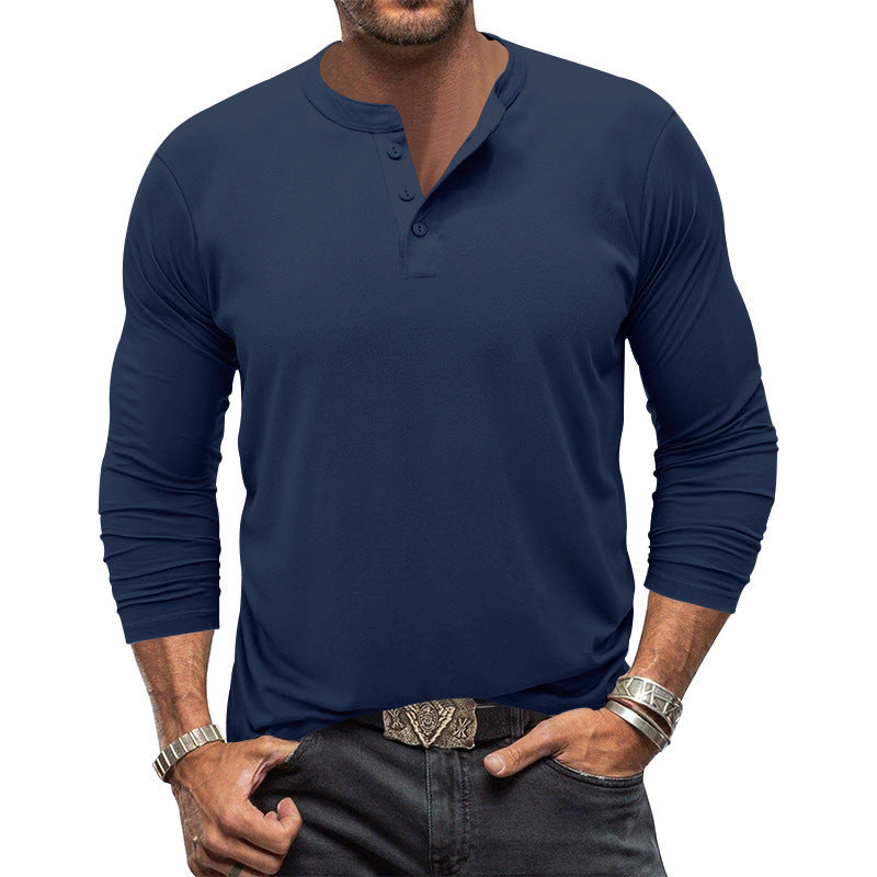 Men'S Long-Sleeved T-Shirt Round Neck