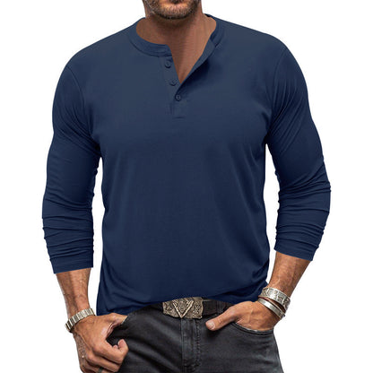 Men'S Long-Sleeved T-Shirt Round Neck