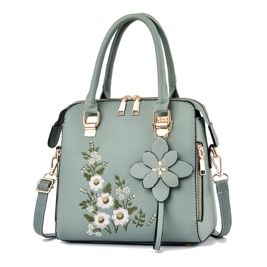 Flowers Embroidered Handbag Shoulder Messenger Bags