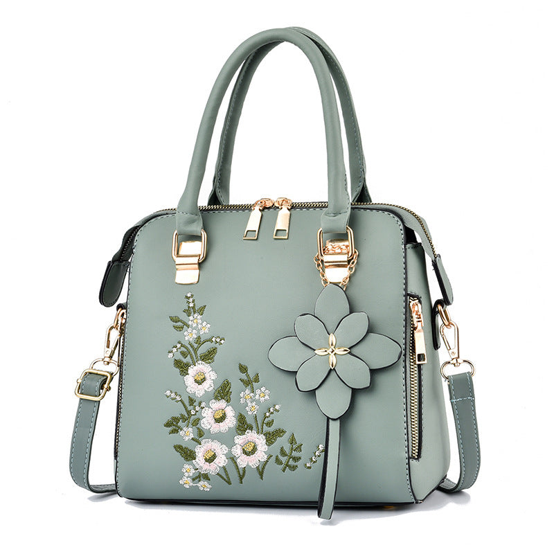 Flowers Embroidered Handbag Shoulder Messenger Bags