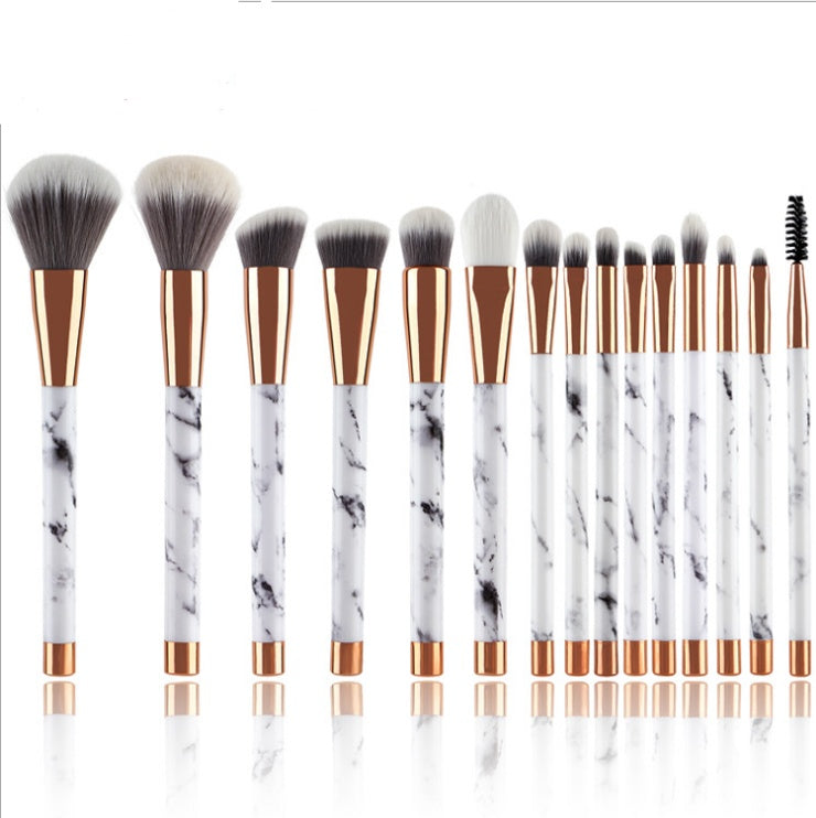 11 Sets Of Marble Makeup Brush With