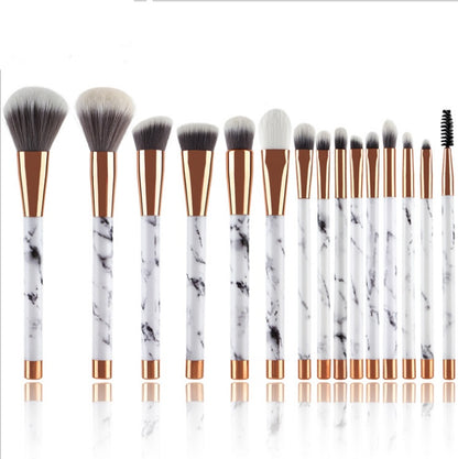 11 Sets Of Marble Makeup Brush With