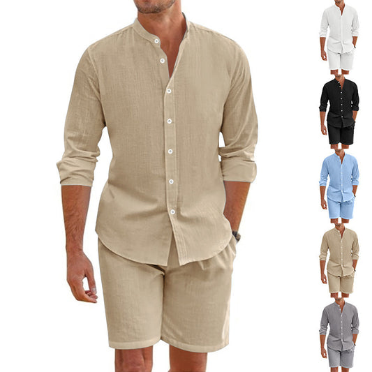 Summer Short Shirt Suit Lapel Button Down