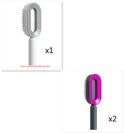 Self Cleaning Hair Brush For One-Key Cleaning