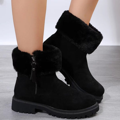 Warm Plush Boots Side-Zipper Snow Boot For