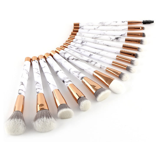 11 Sets Of Marble Makeup Brush With