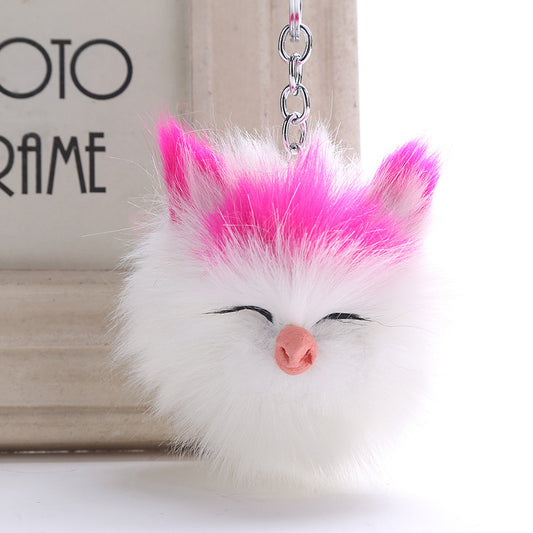Cute Kitten Fur Ball Keychain Pendant Rabbit
