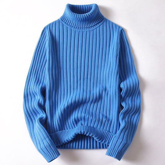 Turtleneck Sweater Men Women Ins Solid Striped