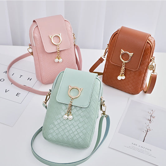 Mobile Phone Bags Woven Pearl Tassel Cover