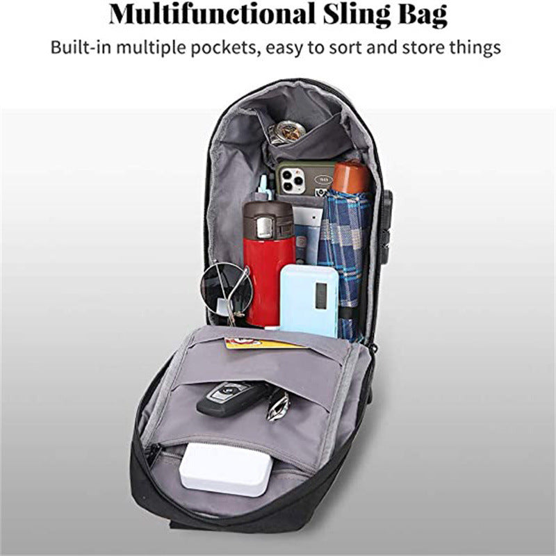 Sling Bag, Waterproof Men'S Chest Bag Shoulder