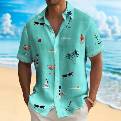 Men'S Hawaiian Digital Printing Shirt